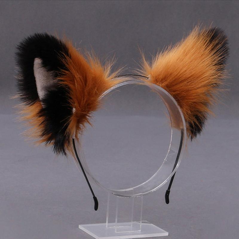 Zwart Bruine Katten Oren Vossen Oren Furry Fursuit Cosplay, Verzenden, Nieuw, Overige typen