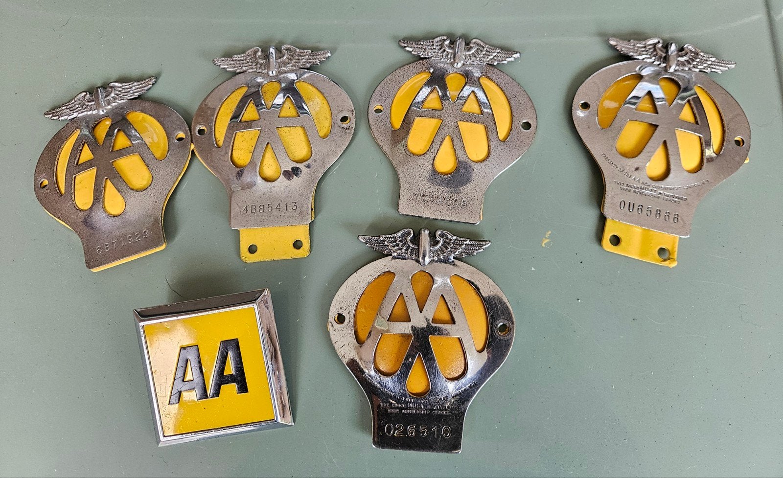 Set van 6 Vintage AA Auto Emblemen/Badges, Ophalen of Verzenden, Gebruikt