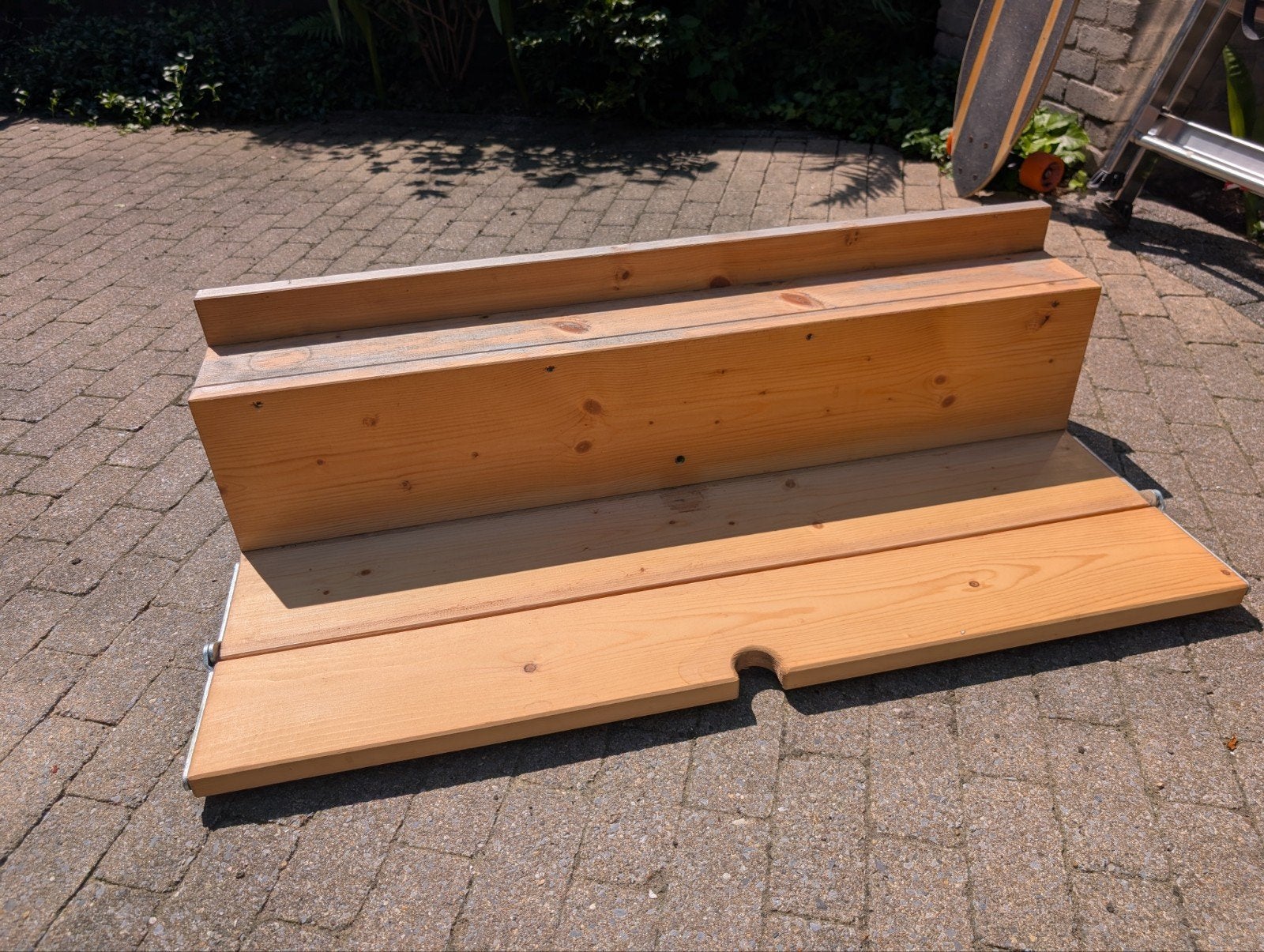 Opklapbare houten balkontafel van goudmethout, 99 cm, Ophalen, Gebruikt, Rechthoekig, Hout