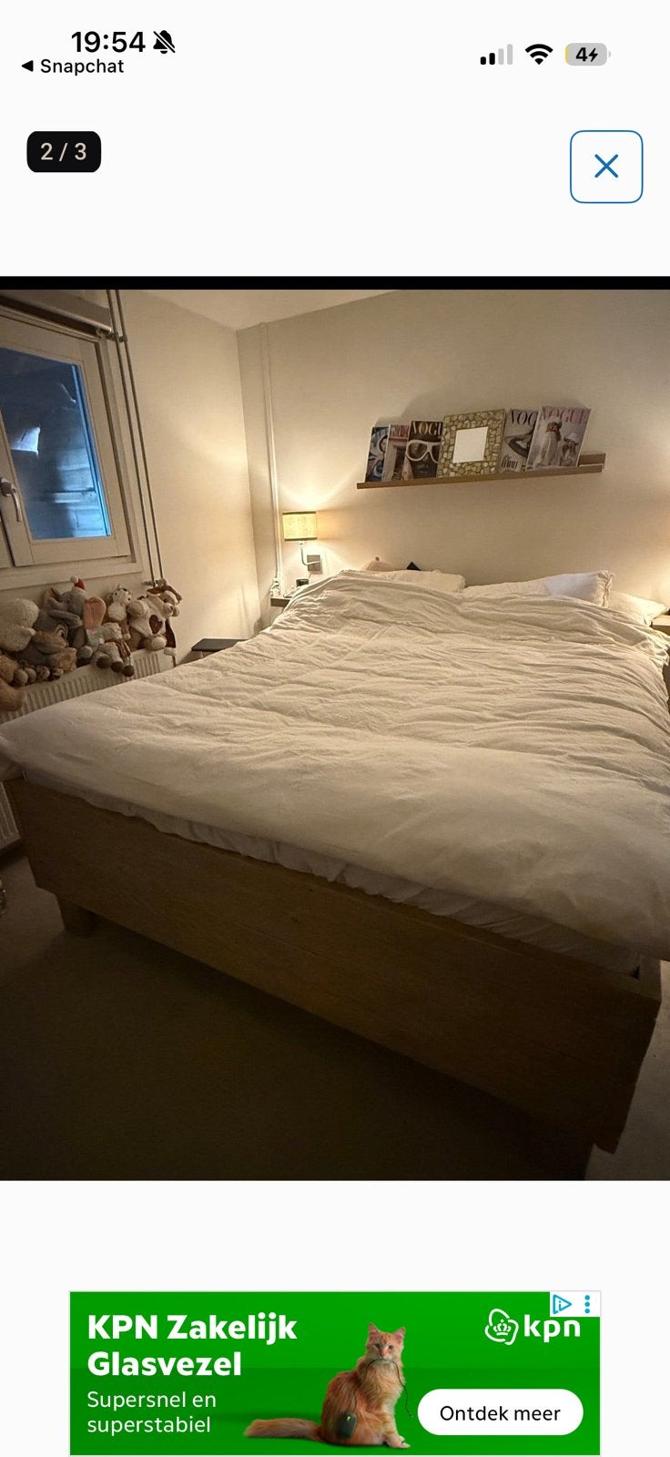 Stijgerhouten bedframe 160x 200, Ophalen, Zo goed als nieuw, Tweepersoons, 140 cm