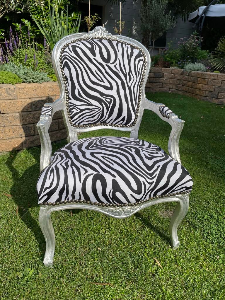 Stoel met zebraprint, Huis en Inrichting, Stoelen, Ophalen, Gebruikt, Overige kleuren, Eén
