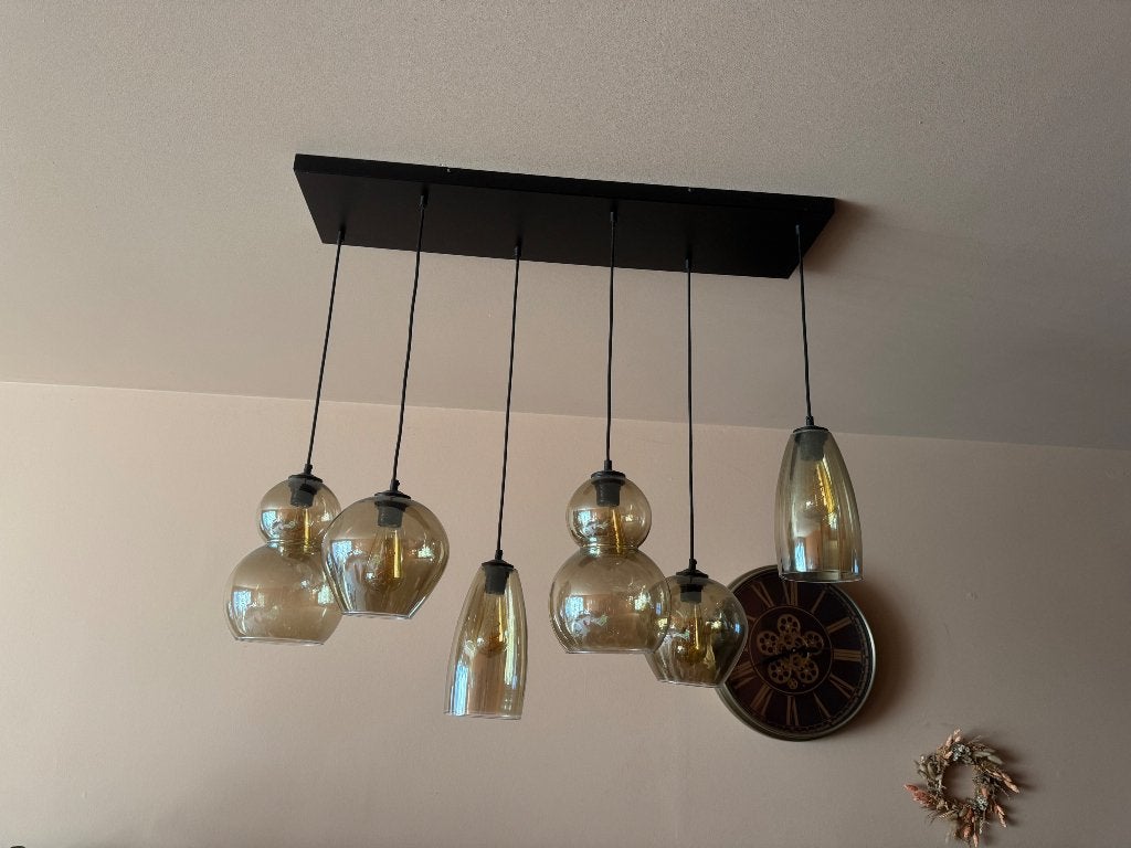 Lampen set voor woonkamer/ gang, Ophalen, Zo goed als nieuw, Glas, E27 (groot)