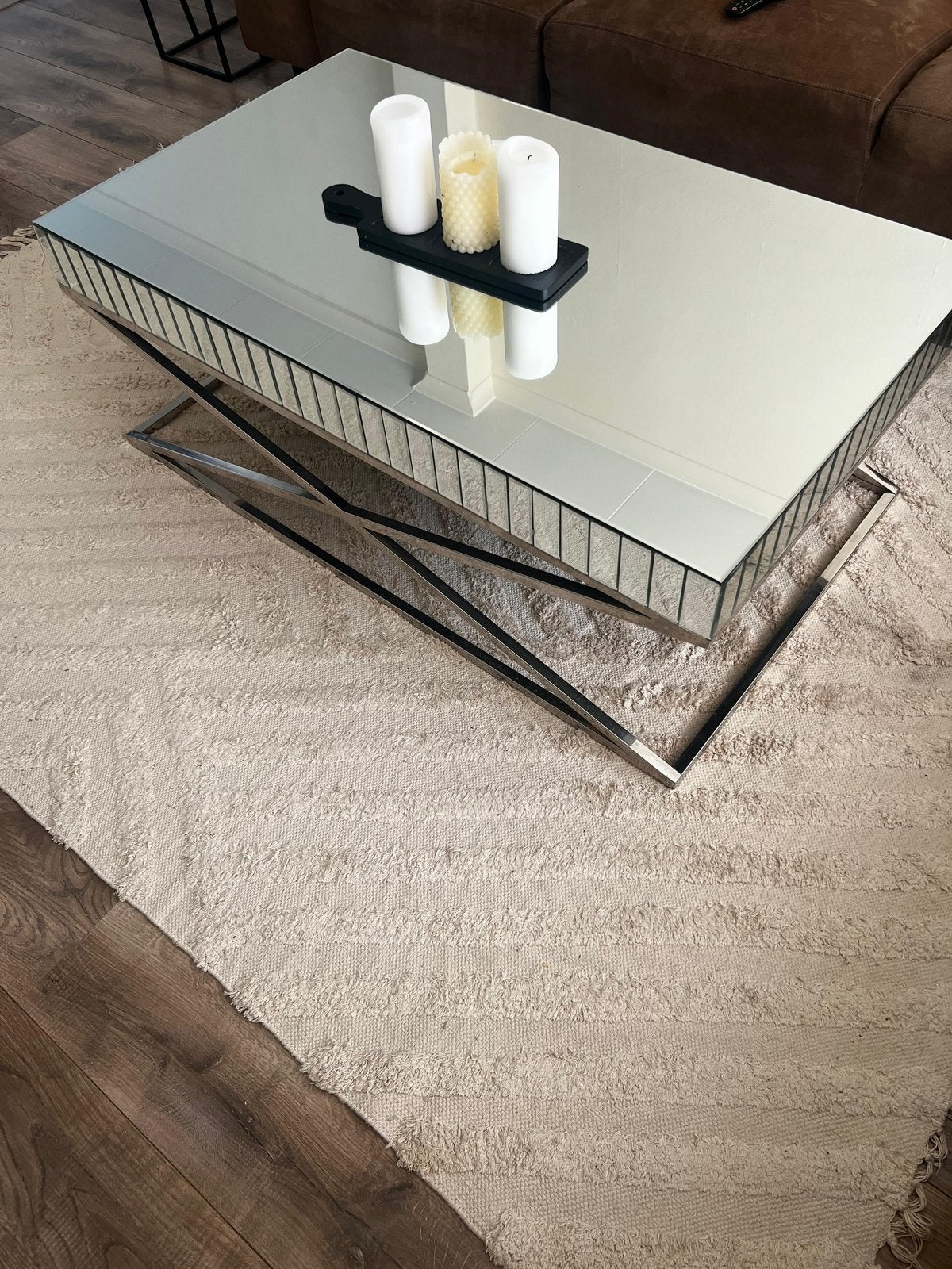 Salontafel van glas 120cm, Ophalen, Gebruikt, 50 tot 100 cm, 100 tot 150 cm