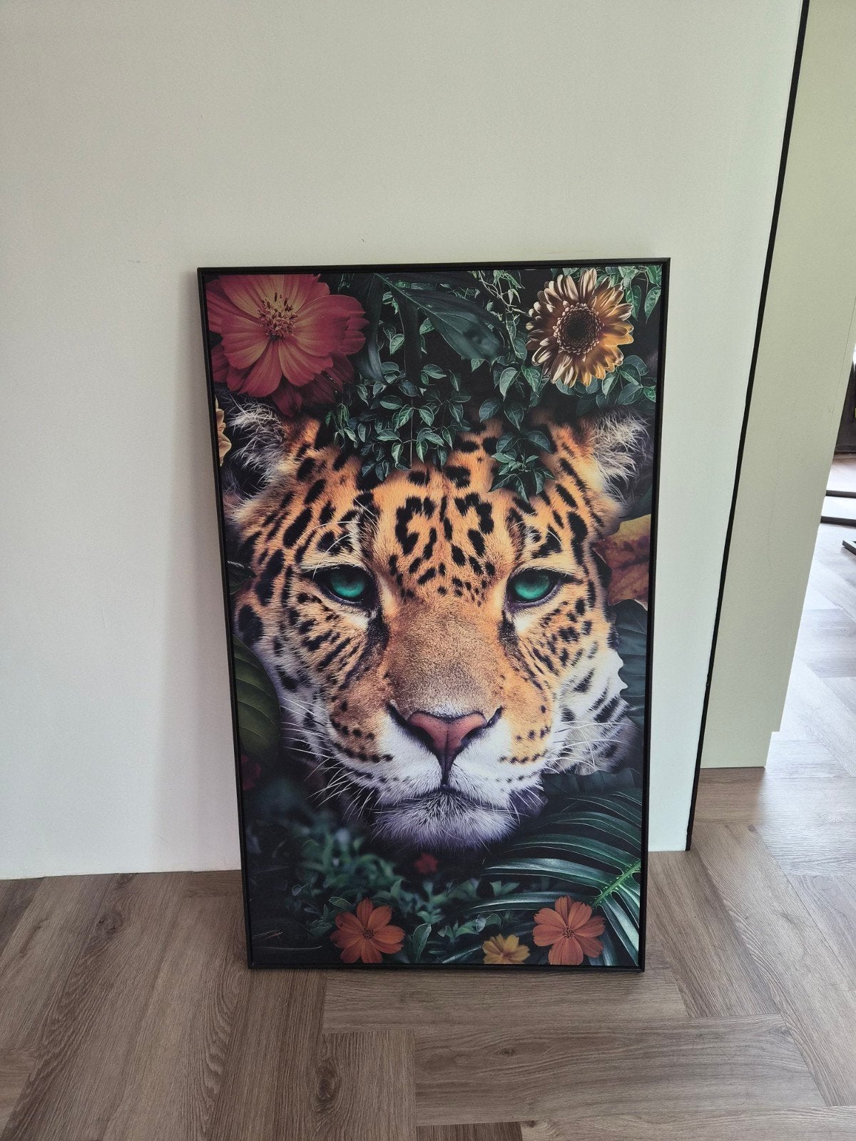 Schilderij Jungle luipaard, Ophalen, Zo goed als nieuw, 125 cm of meer, Schilderij