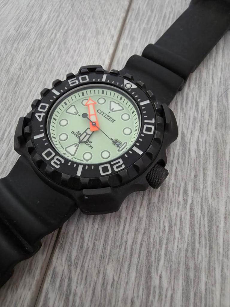 Citizen BN0027-17X duikhorloge eco-drive titanium, Ophalen of Verzenden, Zo goed als nieuw, Overige materialen, Citizen