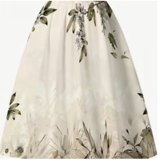 Nieuwe damesrok met bloemenprint, maat L, Kleding | Dames, Rokken, Ophalen of Verzenden, Nieuw, Maat 42/44 (L), Onder de knie
