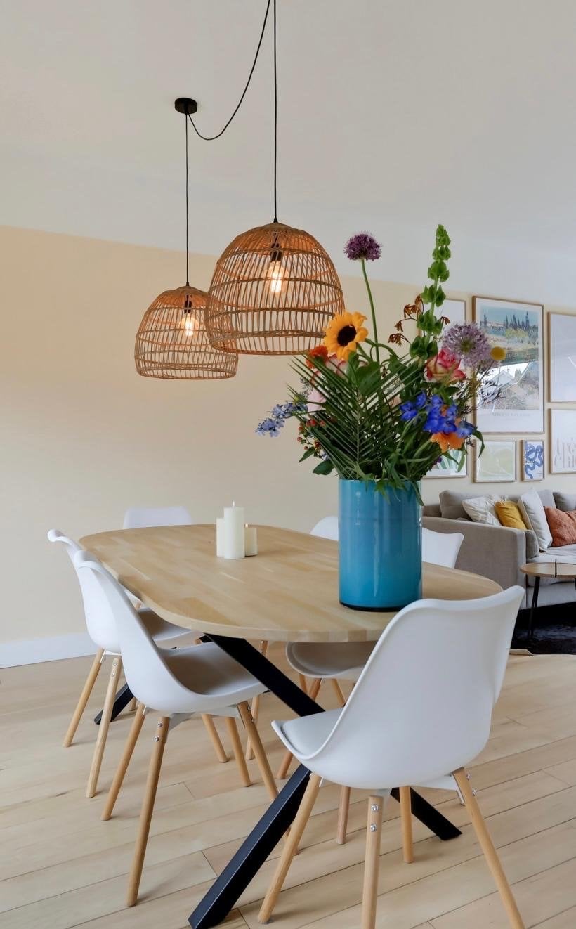 Ovale eettafel (230x90cm) met eikenhouten blad, Huis en Inrichting, Tafels | Eettafels, Ophalen, Eikenhout, 200 cm of meer, 50 tot 100 cm