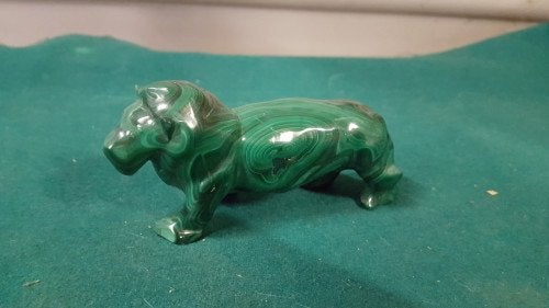 malachiet beeld leeuw, Verzamelen, Ophalen of Verzenden
