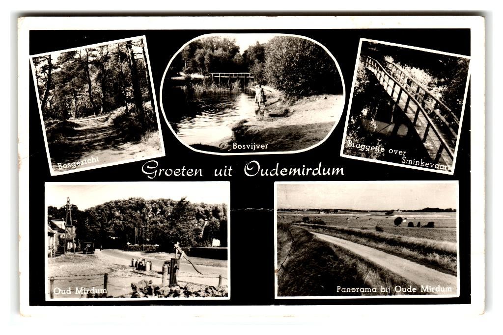 Oudemirdum, Groeten uit Oudemirdum. Lees beschrijving, Verzenden, 1940 tot 1960, Gelopen, Friesland