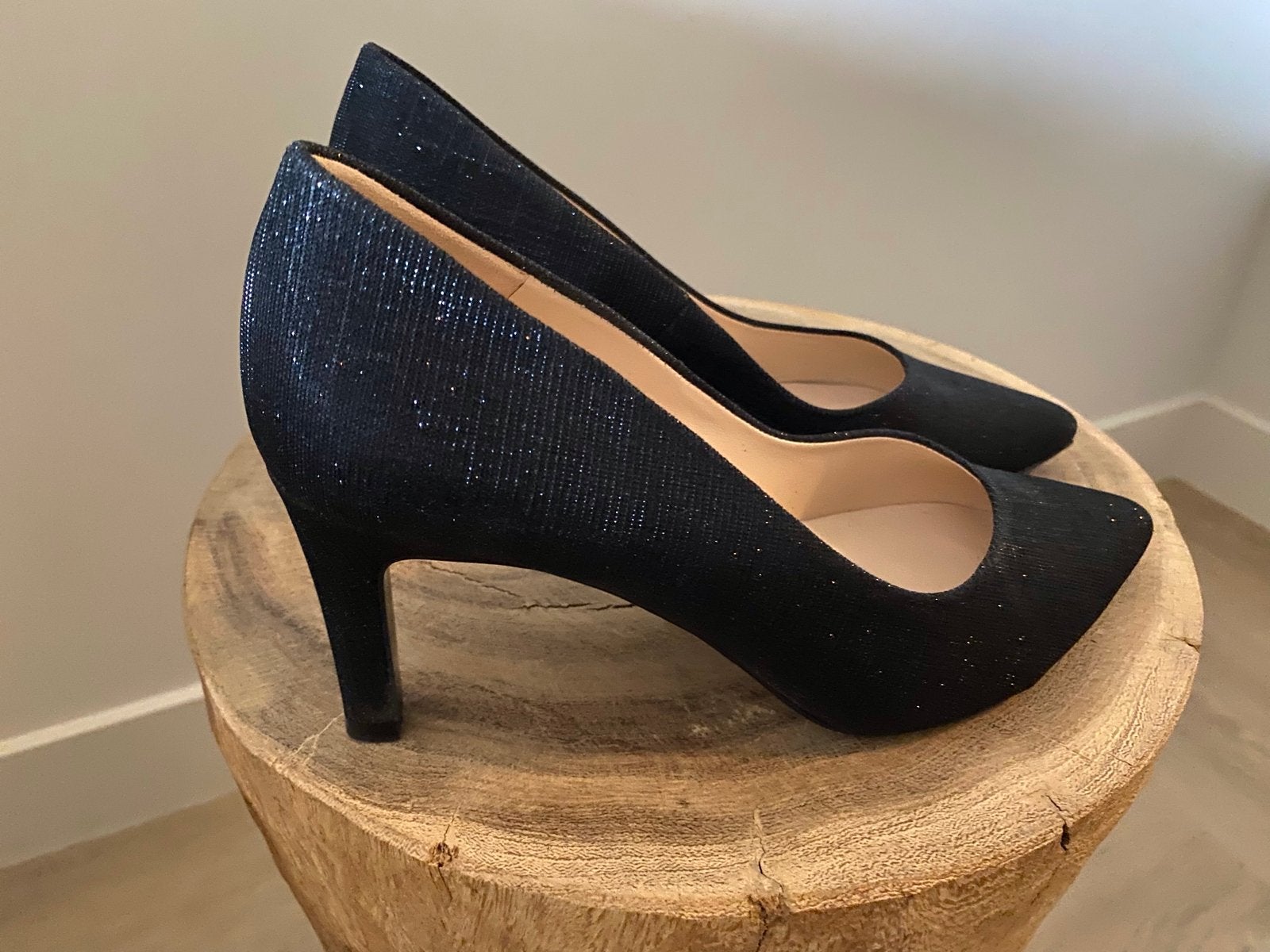 Peter Kaiser zwarte pumps maat 5 (38) en bijpassende clutch, Ophalen of Verzenden, Zo goed als nieuw, Zwart