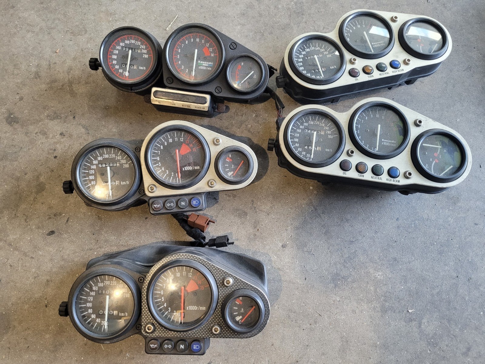 kawasaki zx7r, zxr750, zx9r, zzr1100Dtellerset, Motoren, Ophalen of Verzenden, Gebruikt