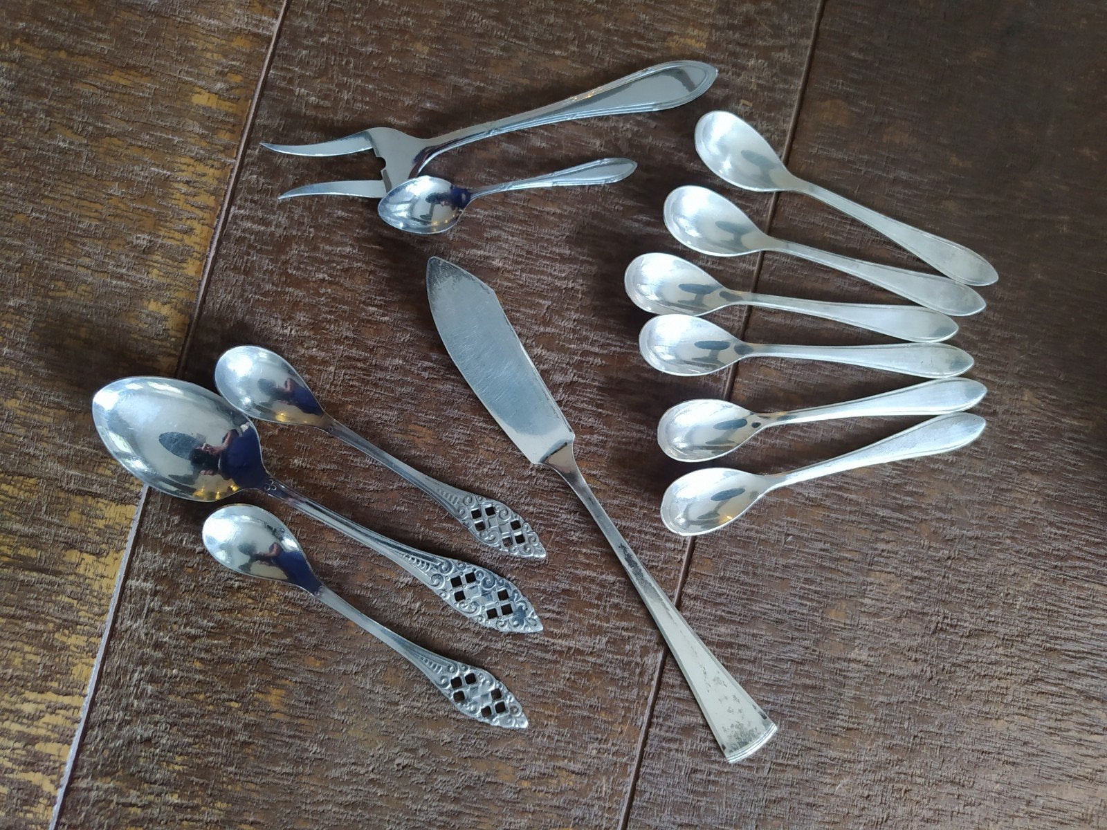 Diverse verzilverde lepeltjes en vorkjes, Ophalen of Verzenden