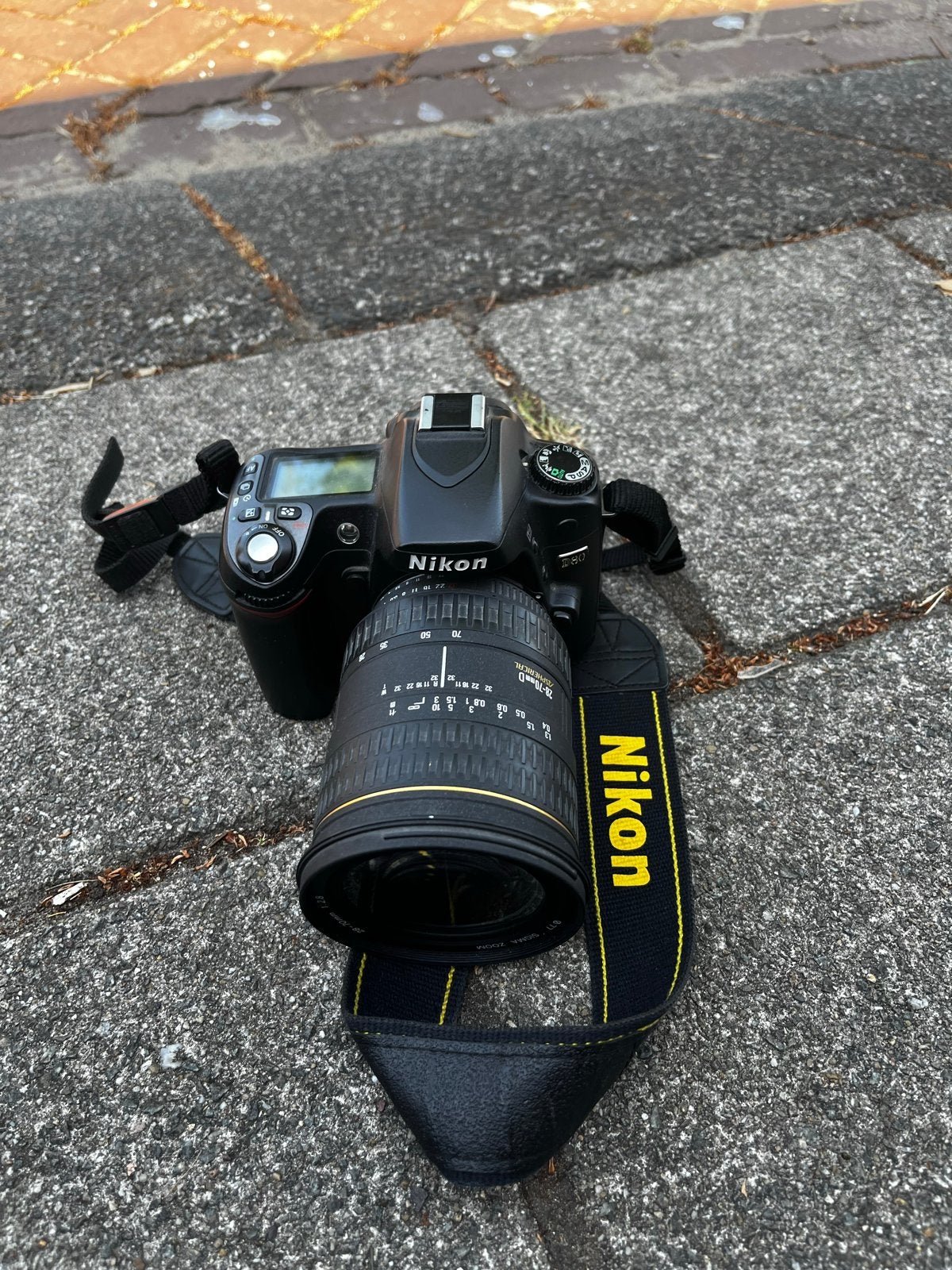 Nikon D80 en F80 met accessoires en extra zoomlens en rugzak, Ophalen, Rugtas, Gevoerd, Zwart