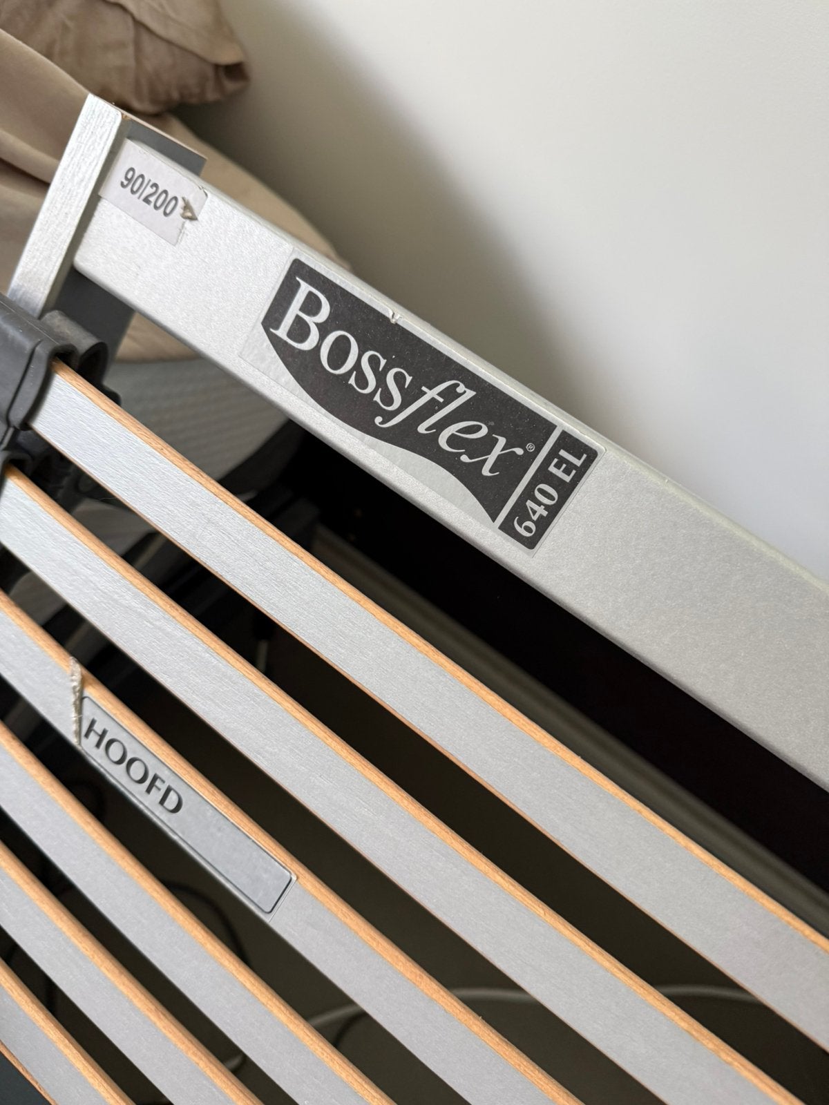 Electr. verstelbare lattenbodem Bossflex 90x200, Ophalen, Nieuw, Eenpersoons, 90 cm