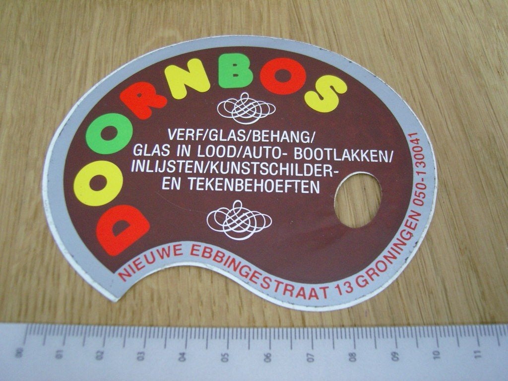 sticker Groningen DOORNBOS Verf Glas Behang, Ophalen, Zo goed als nieuw