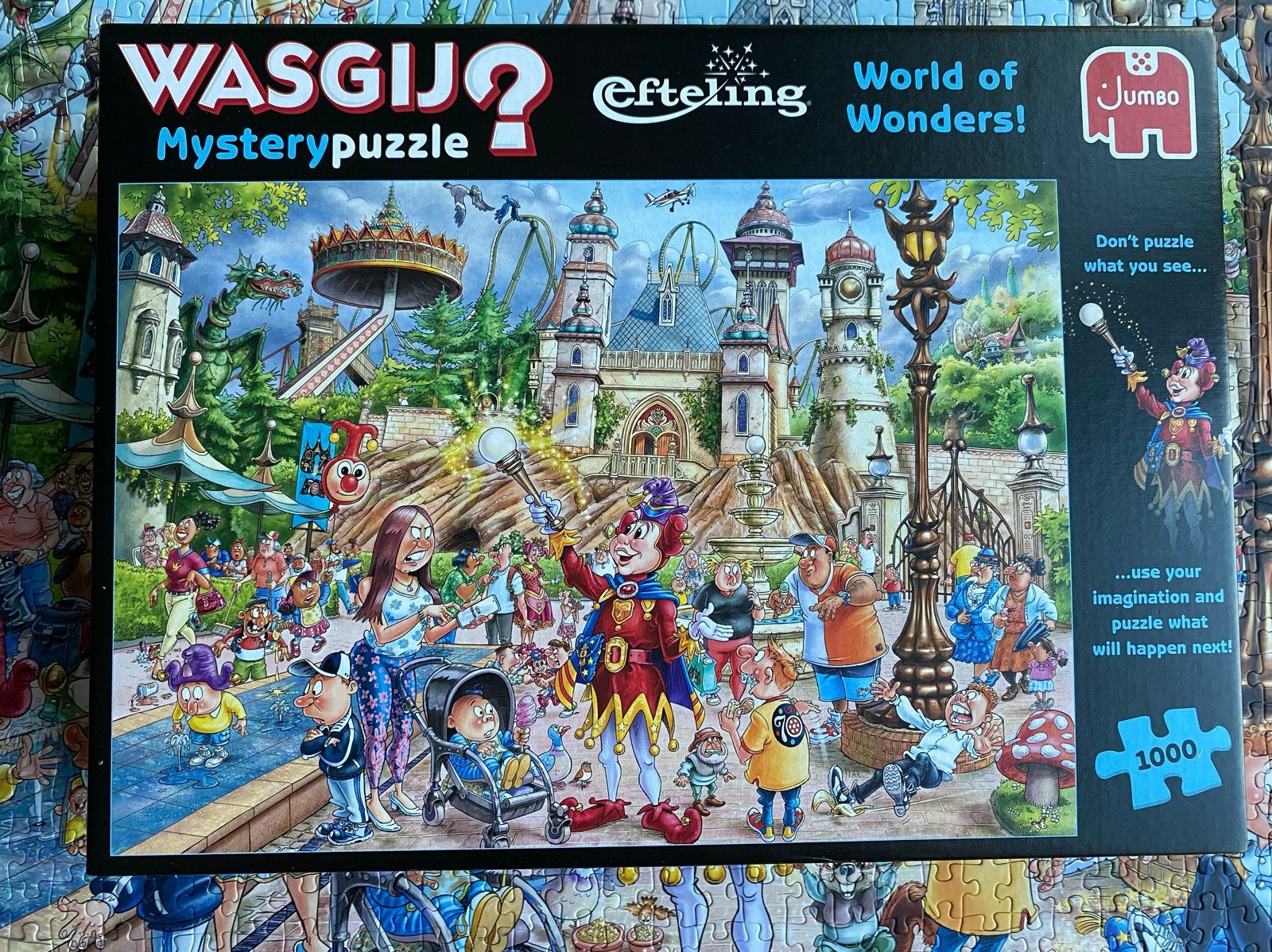 Jumbo Wasgij Efteling Wereld vol Wonderen 1000 stukjes, Ophalen of Verzenden, 500 t/m 1500 stukjes, Zo goed als nieuw, Legpuzzel