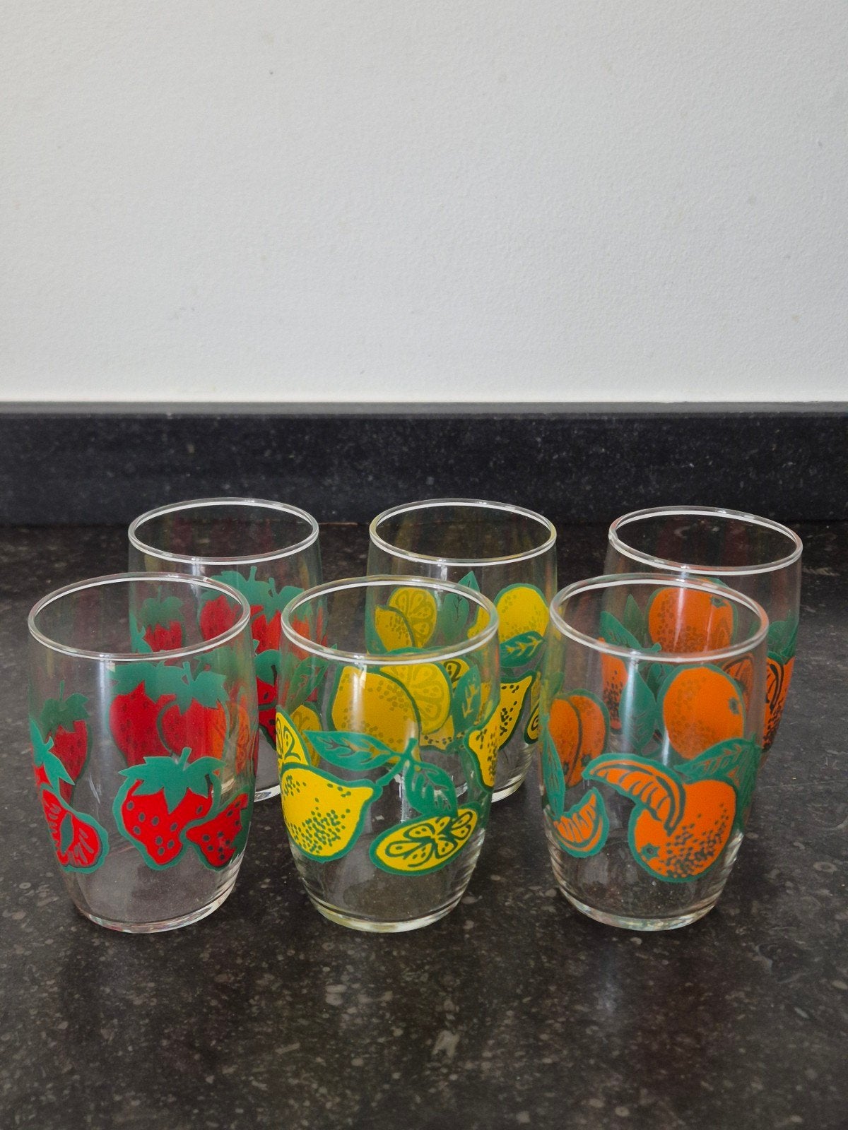 Zes vintage sapglaasjes, Ophalen of Verzenden, Zo goed als nieuw, Frisdrankglas