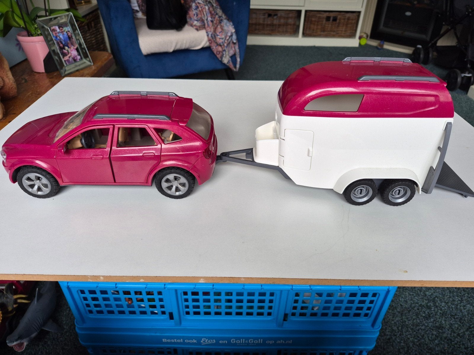 Schleich trailer en auto, Ophalen of Verzenden