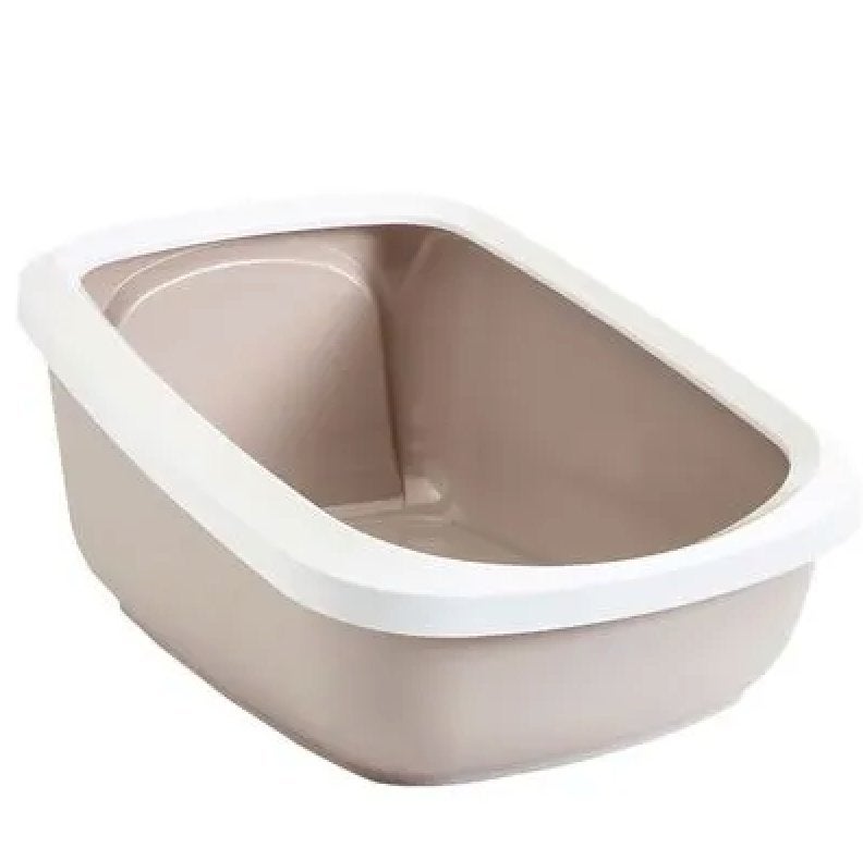 1 of 2 st. Kattenbak XL (Taupe/Wit), Ophalen, Zo goed als nieuw, Open