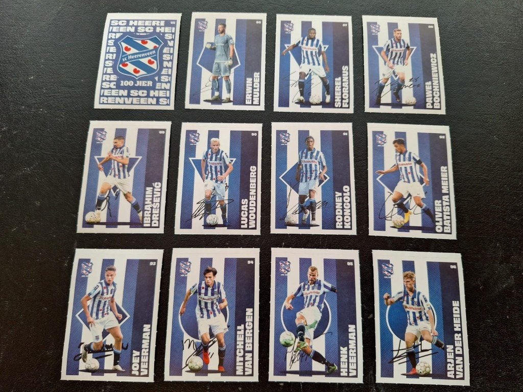 Complete set stickers SC Heerenveen 2020-21, Ophalen of Verzenden, Zo goed als nieuw, Overige binnenlandse clubs, Poster, Plaatje of Sticker