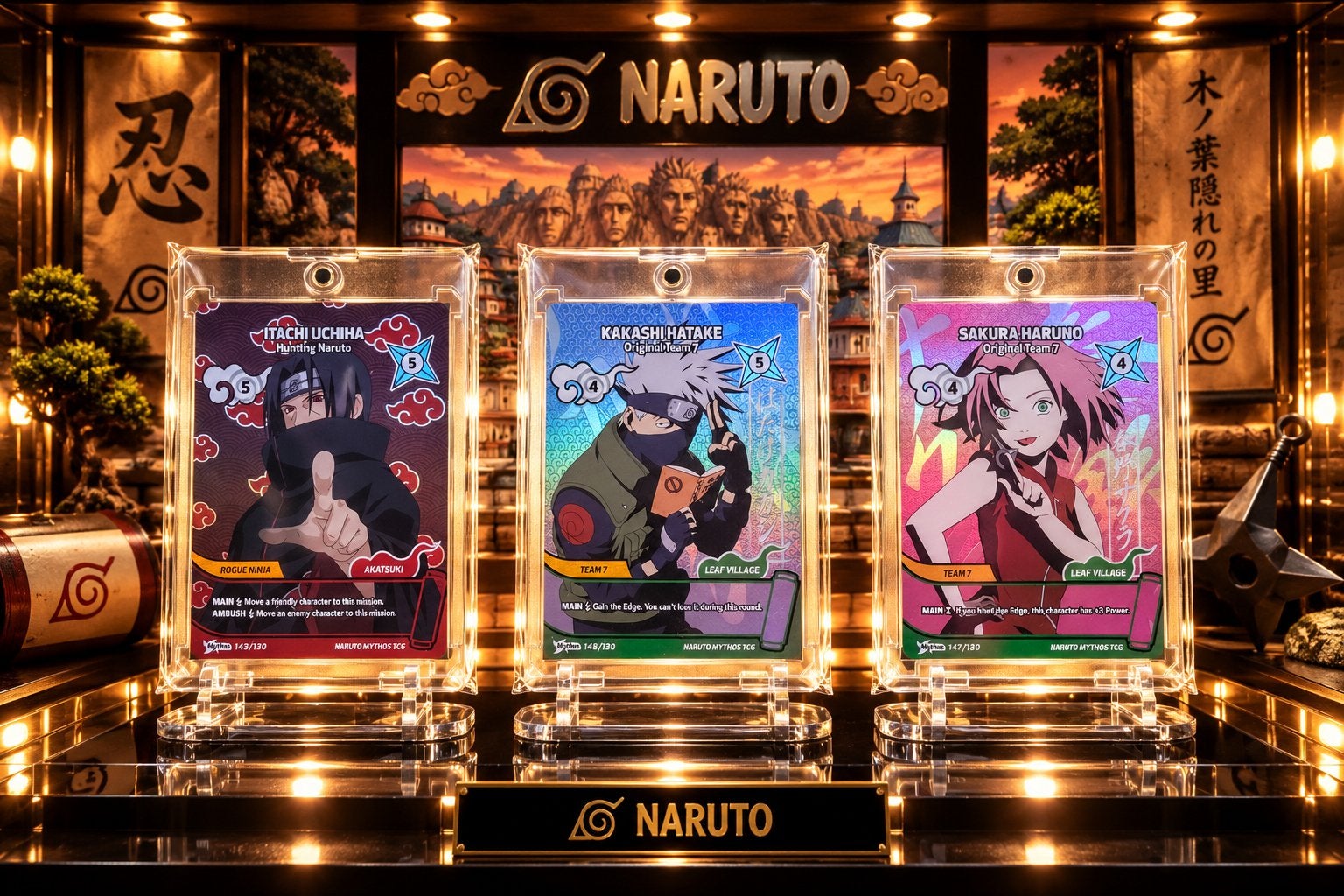 Naruto Mythos Iconic Trio – Itachi, Kakashi & Sakura, Verzenden, Zo goed als nieuw, Meerdere kaarten, Foil
