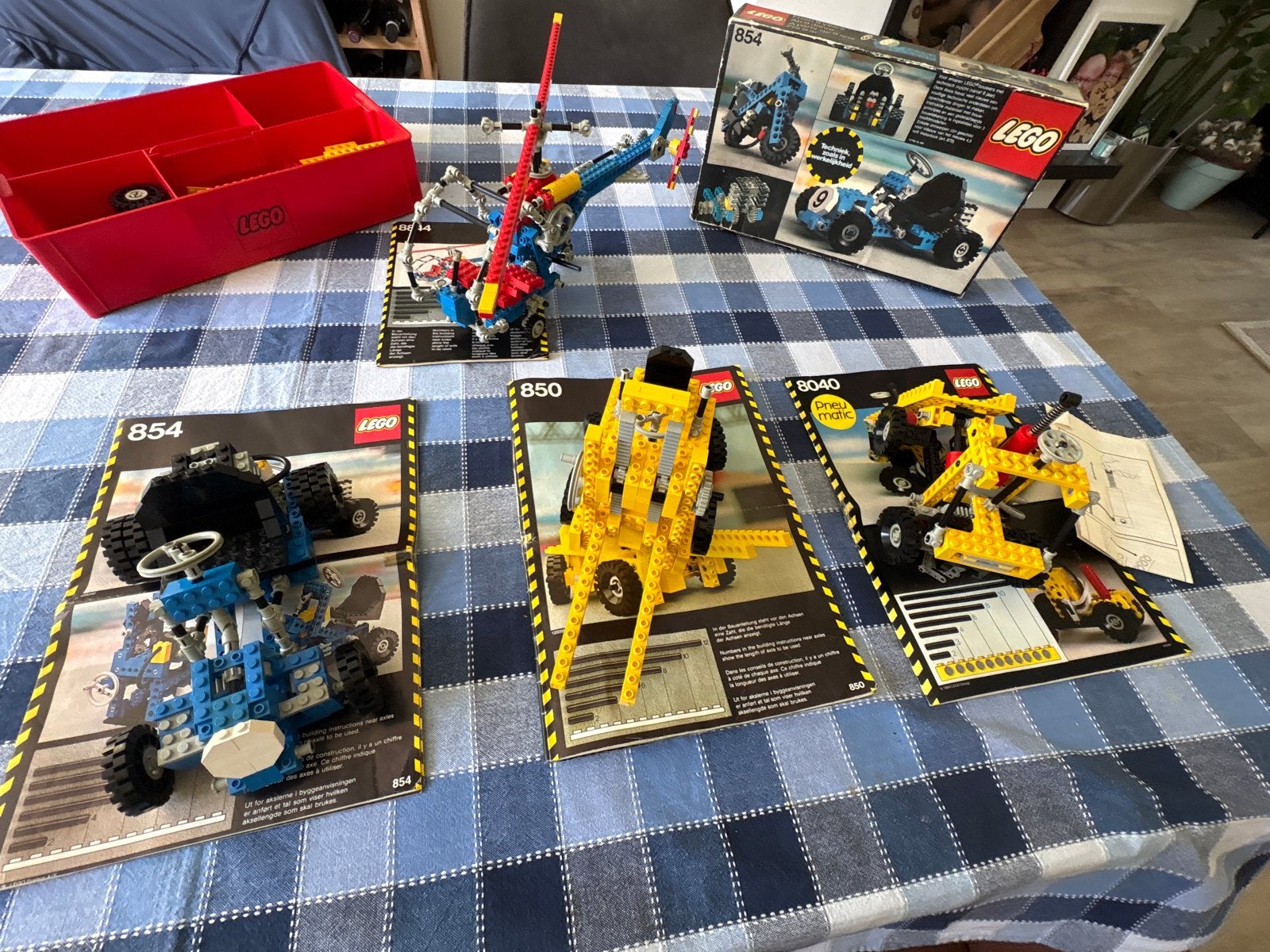 Vintage LEGO Technic sets (854, 850, 8040) met doos en instr, Ophalen, Gebruikt