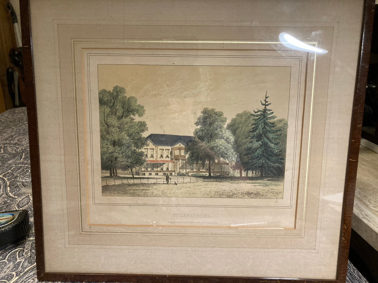 Kleurenlitho de Sterrenburg  te Arnhem  1840, Handgekleurd, 1800 - 1899, Ophalen of Verzenden, Landschap