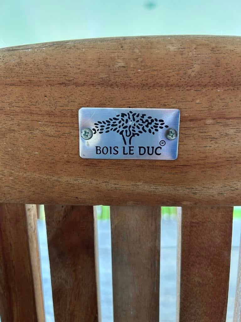 Boomstam tuintafel eiken met 7 stoelen, Tuin en Terras, Tuintafels, Ophalen, Zo goed als nieuw, Rechthoekig, Hout