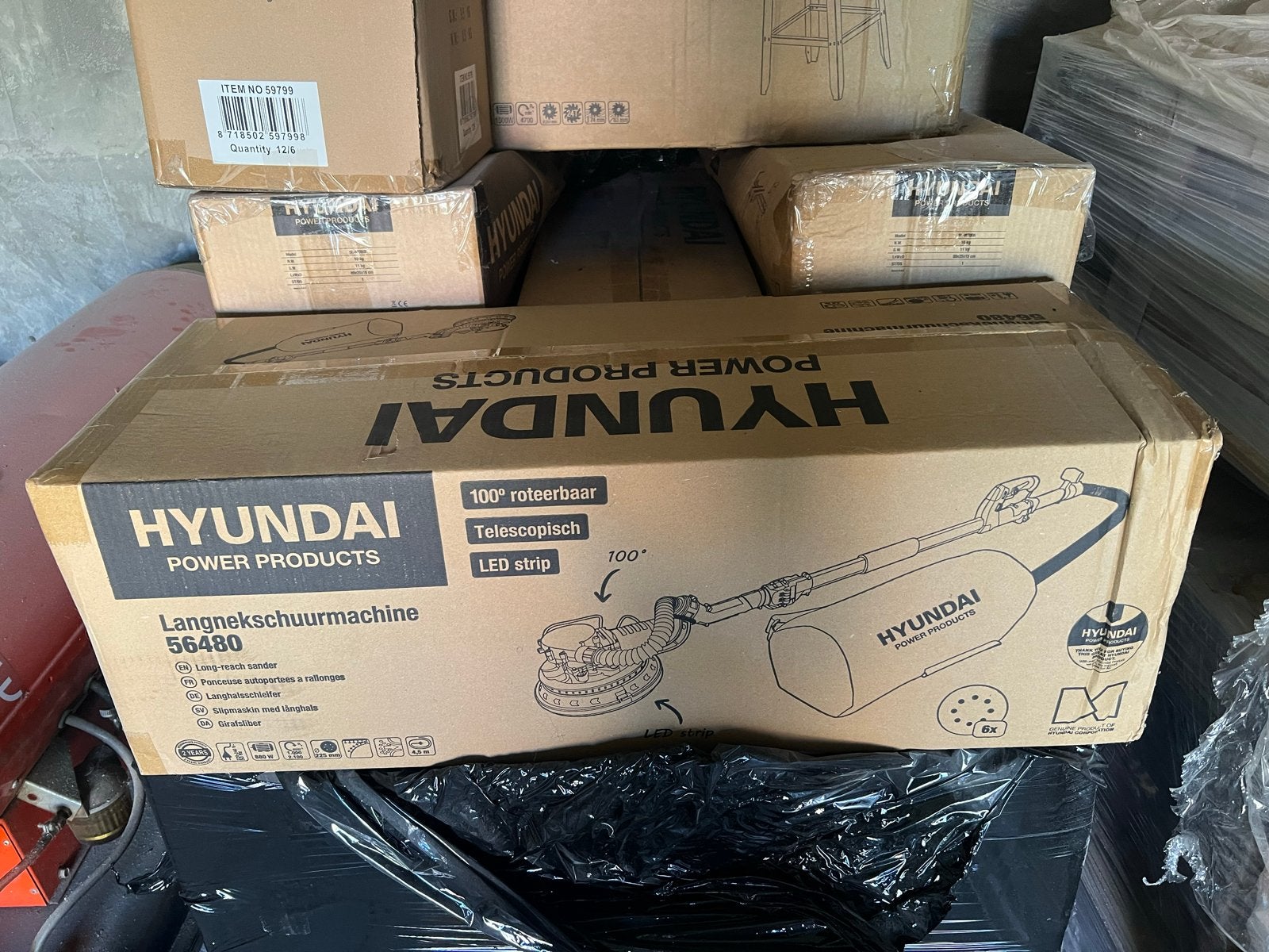 Hyundai 56480 Langnek Schuurmachine - Nieuw in doos, Ophalen of Verzenden, Nieuw, 600 tot 1200 watt, Overige typen