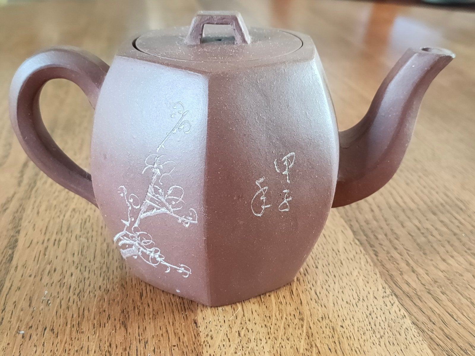 Gesigneerde Zeshoekige Yixing Zisha Theepot - Ni Weifang, Ophalen of Verzenden