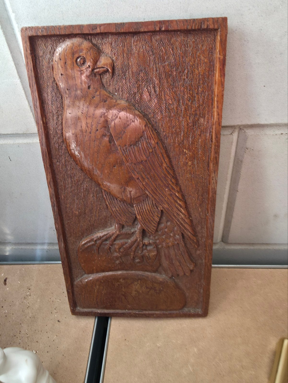 Houten wanddecoratie met adelaar - Handgesneden, Ophalen of Verzenden, Handgemaakt, Wanddecoratie, 20 - 50 cm