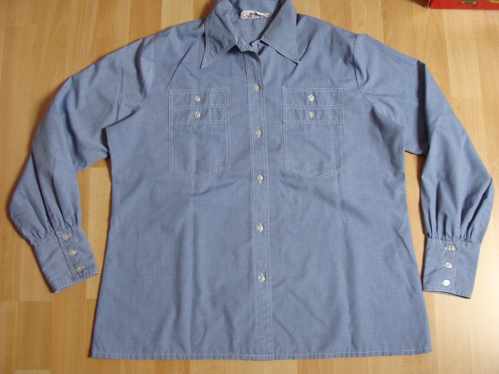 Blauwe blouse, Ophalen of Verzenden, Gedragen, Maat 38/40 (M), Blauw