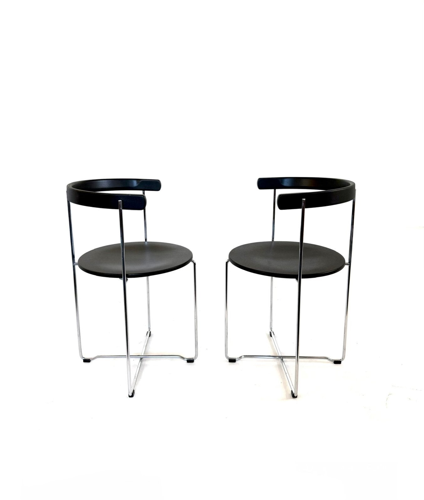 2x vintage design klapstoelen ‘Soley’, Kusch & Co ‘80, Twee, Vintage retro buisframe design rotan webbing papercord deens, Zwart