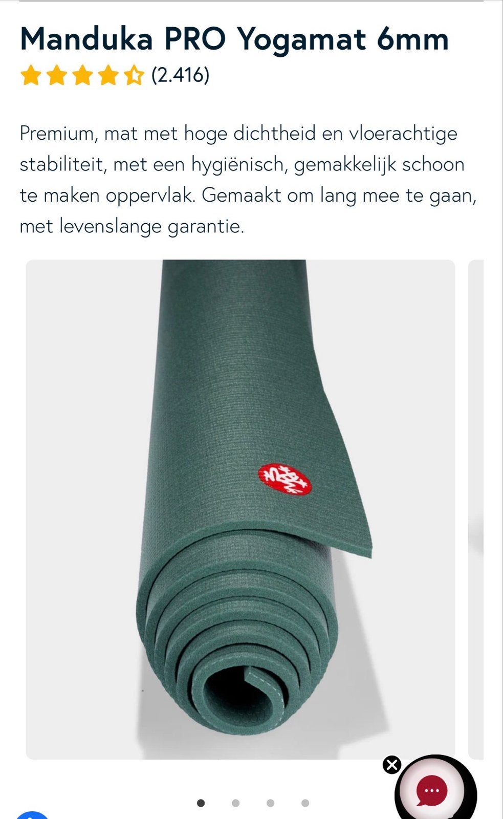 Manduka PRO Yogamat 6mm, extra lang (215cm), Ophalen of Verzenden, Nieuw, Yogamat