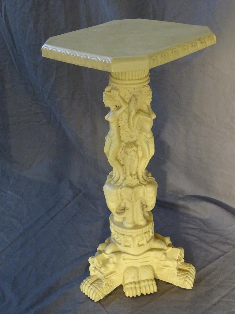pedestal plantentafel bijzettafel tafeltje olifanten zuil, Overige materialen, Minder dan 55 cm, Vierkant, Zo goed als nieuw