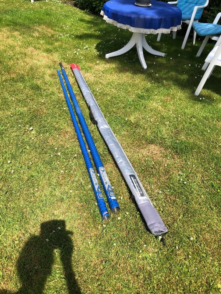 matrix surf zeil met mast 7 meter, Ophalen, Mistral, Gebruikt, 6.5 m² tot 8 m²