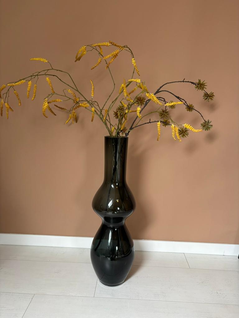 Light & Living vaas zwart excl takken, Ophalen, Zwart, Minder dan 50 cm, Glas