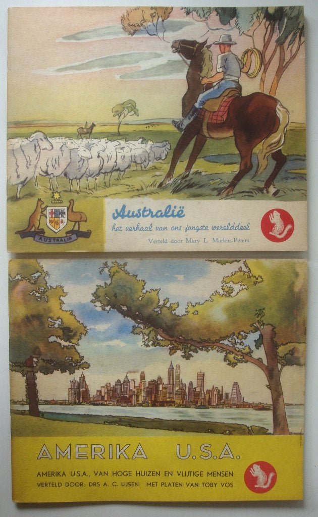 2 Badjing Boeken voor de jeugd Amerika en Australië, goede s, Ophalen of Verzenden