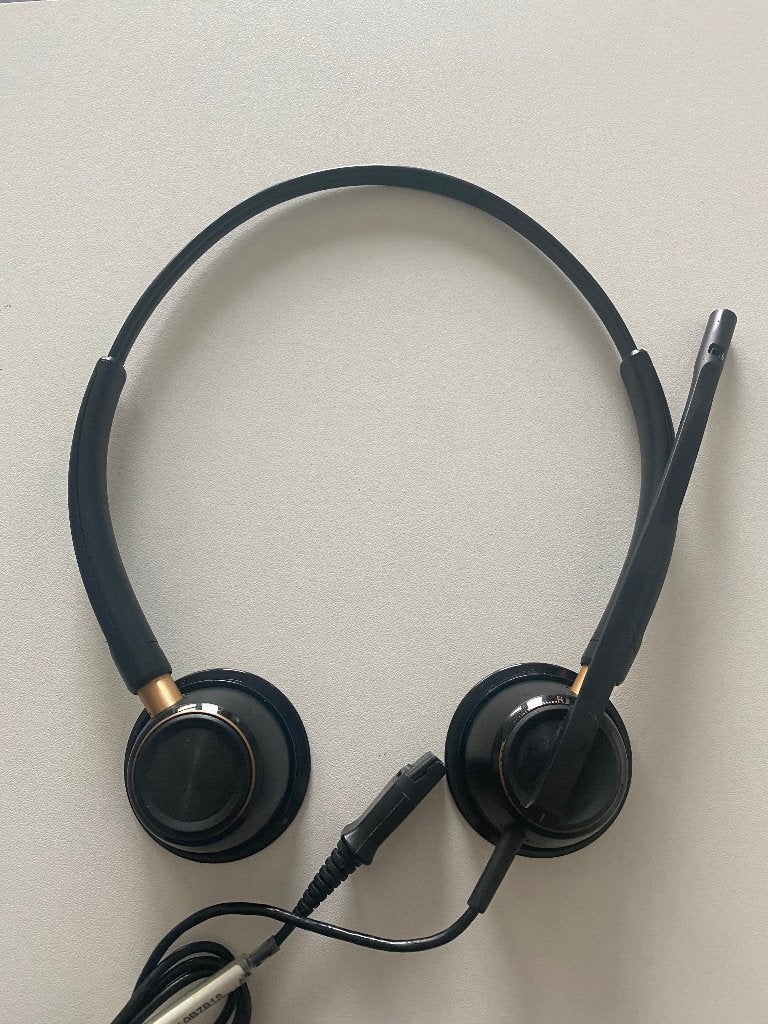 Plantronics EncorePro HW520 Duo Headset bekabeld, Computers en Software, Headsets, Gebruikt, Plantronics, On-ear, Ophalen of Verzenden