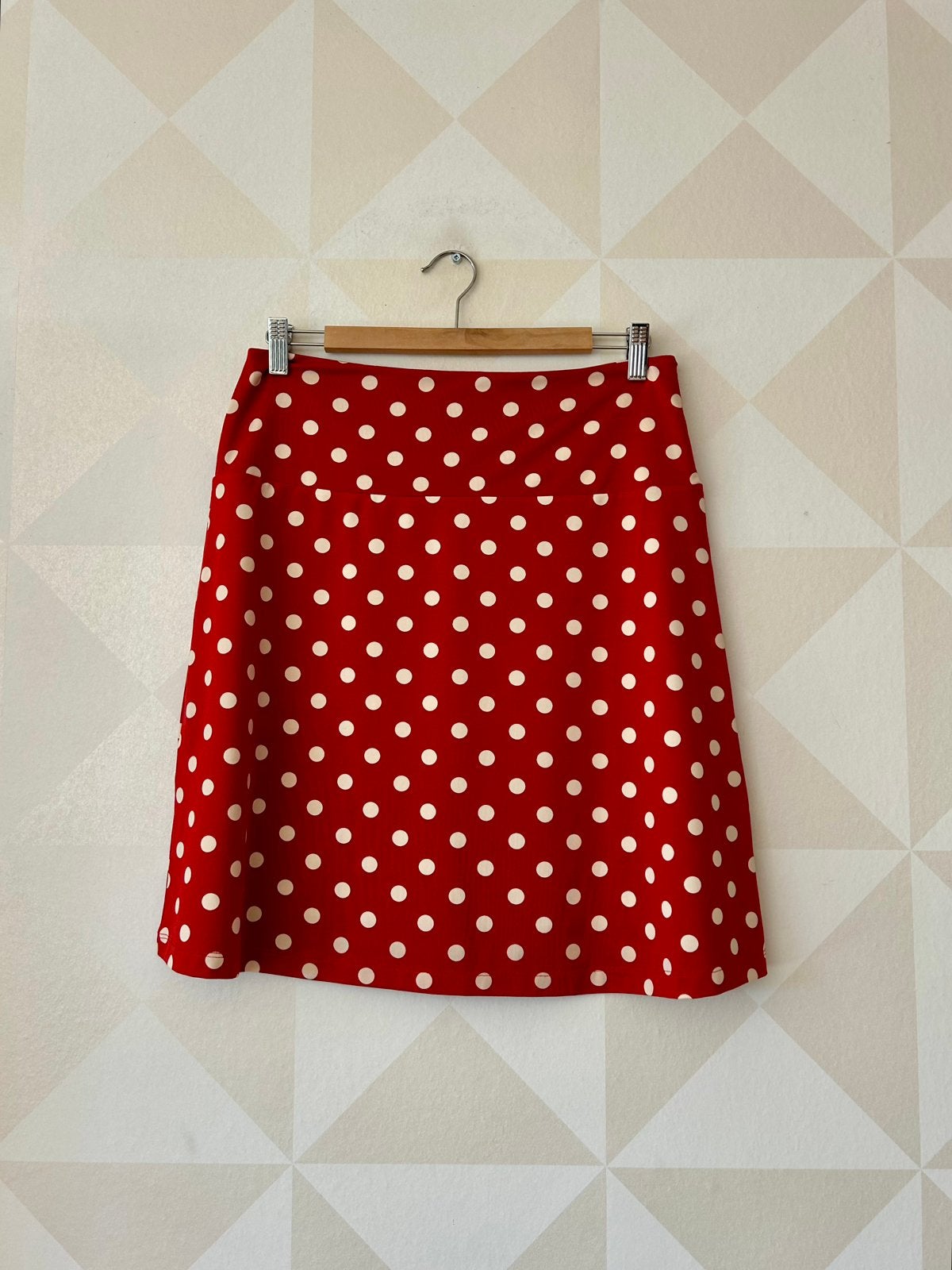 King Louie Border Skirt rok wit rood stip M/38 zgan, Kleding | Dames, Maat 38/40 (M), Ophalen of Verzenden, Zo goed als nieuw