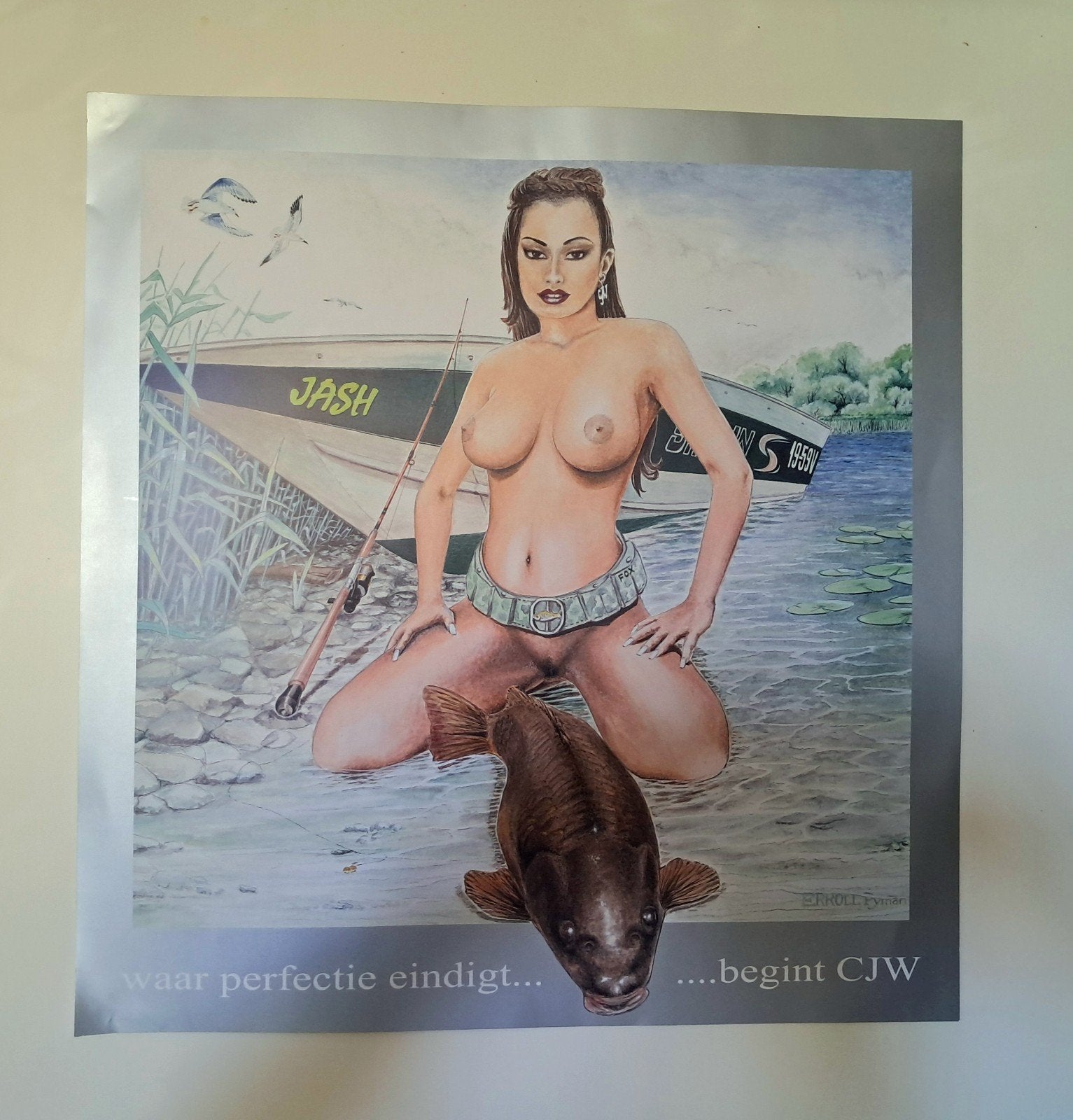 cjw hengelsport cor spinhoven reclameposter, Watersport en Boten, Hengelsport | Karpervissen, Ophalen, Overige typen