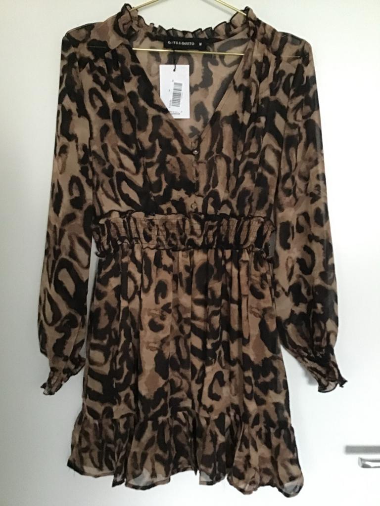 Nieuw Guts & Gusto jurkje maat M - Leopard print, Maat 38/40 (M), Bruin, Nieuw, Ophalen of Verzenden