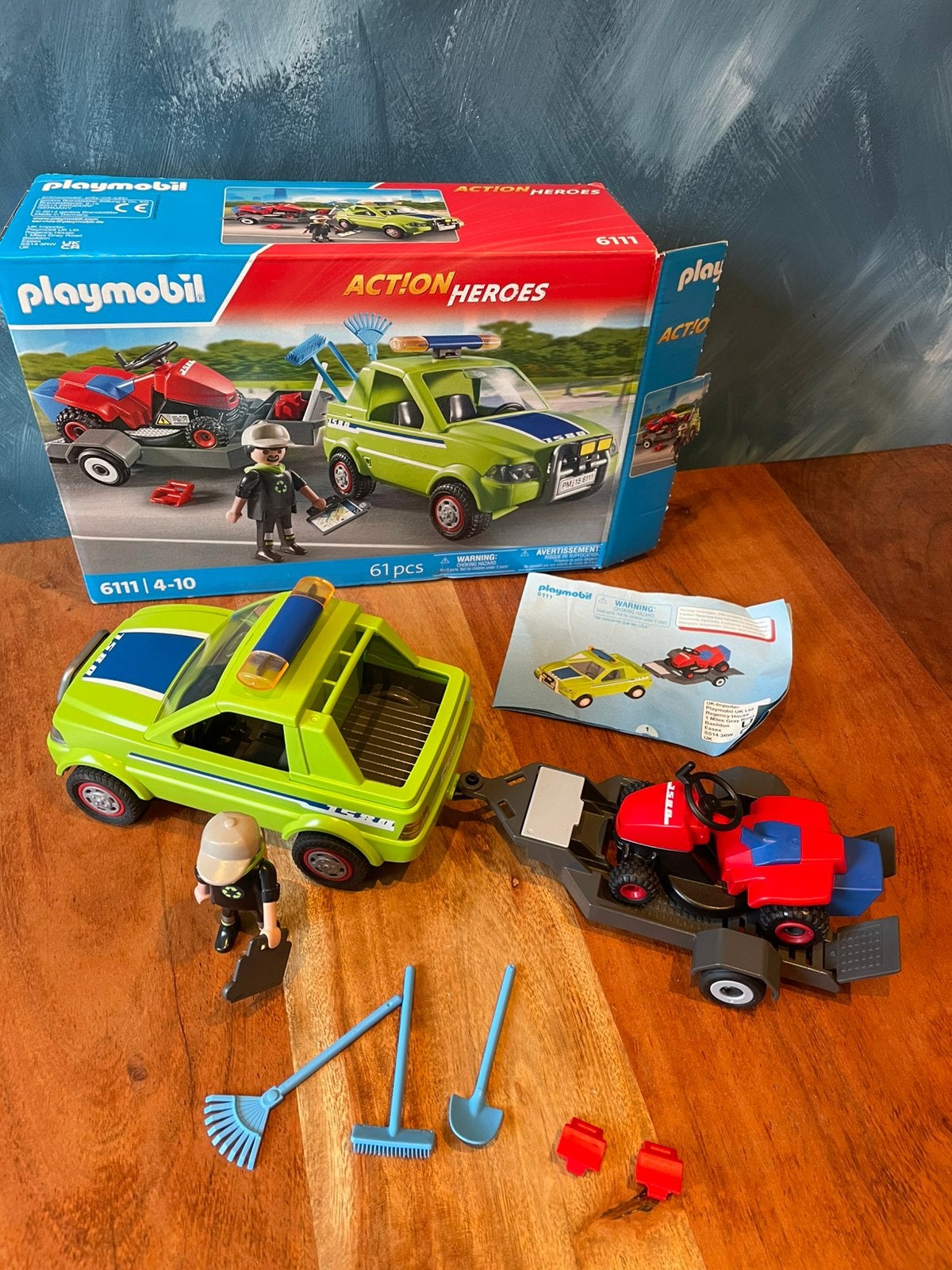 Playmobil auto met grasmaaier, Ophalen, Complete set, Voertuig, Zo goed als nieuw