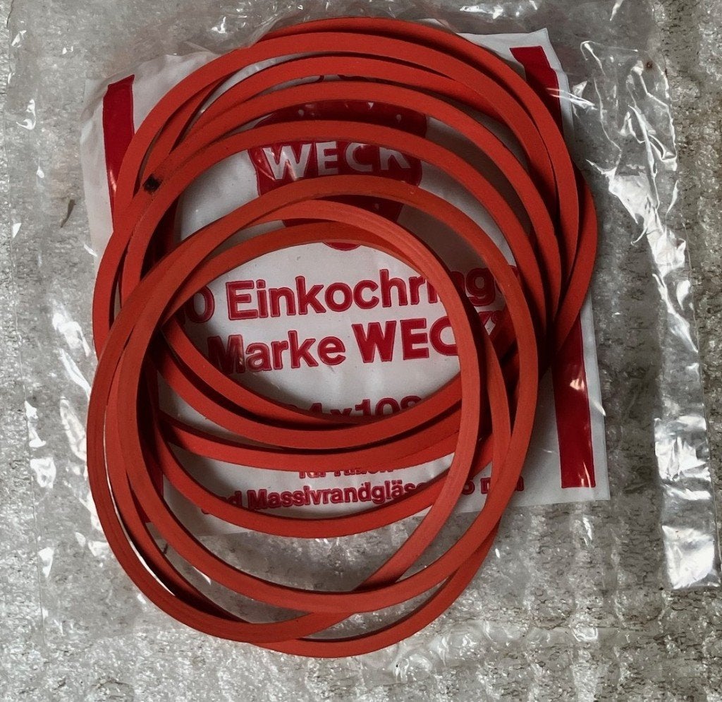 8 stuks. NOS. dikke. Weck ringen 5 mm x 94 binnendiameter., Overige typen, Nieuw, Ophalen of Verzenden, Rood