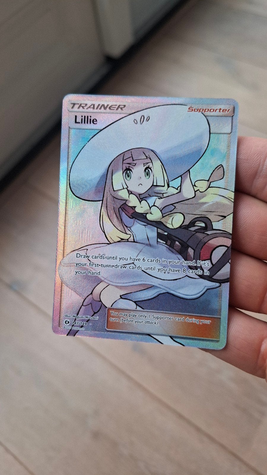 Lillie Full Art Trainer Kaart (147/149) - Pokémon Sun & Moon, Ophalen of Verzenden, Zo goed als nieuw, Losse kaart, Foil
