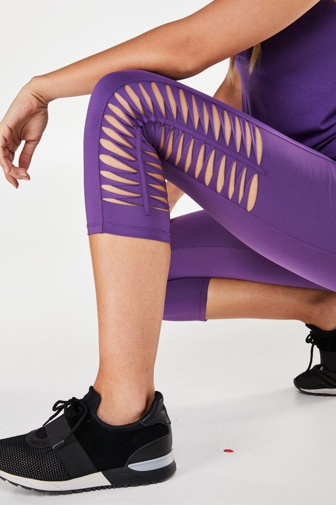 HKMX Cut-Out Capri Legging, Paars, maat M, ZGAN, Maat 38/40 (M), Verzenden, Paars, Hunkemöller