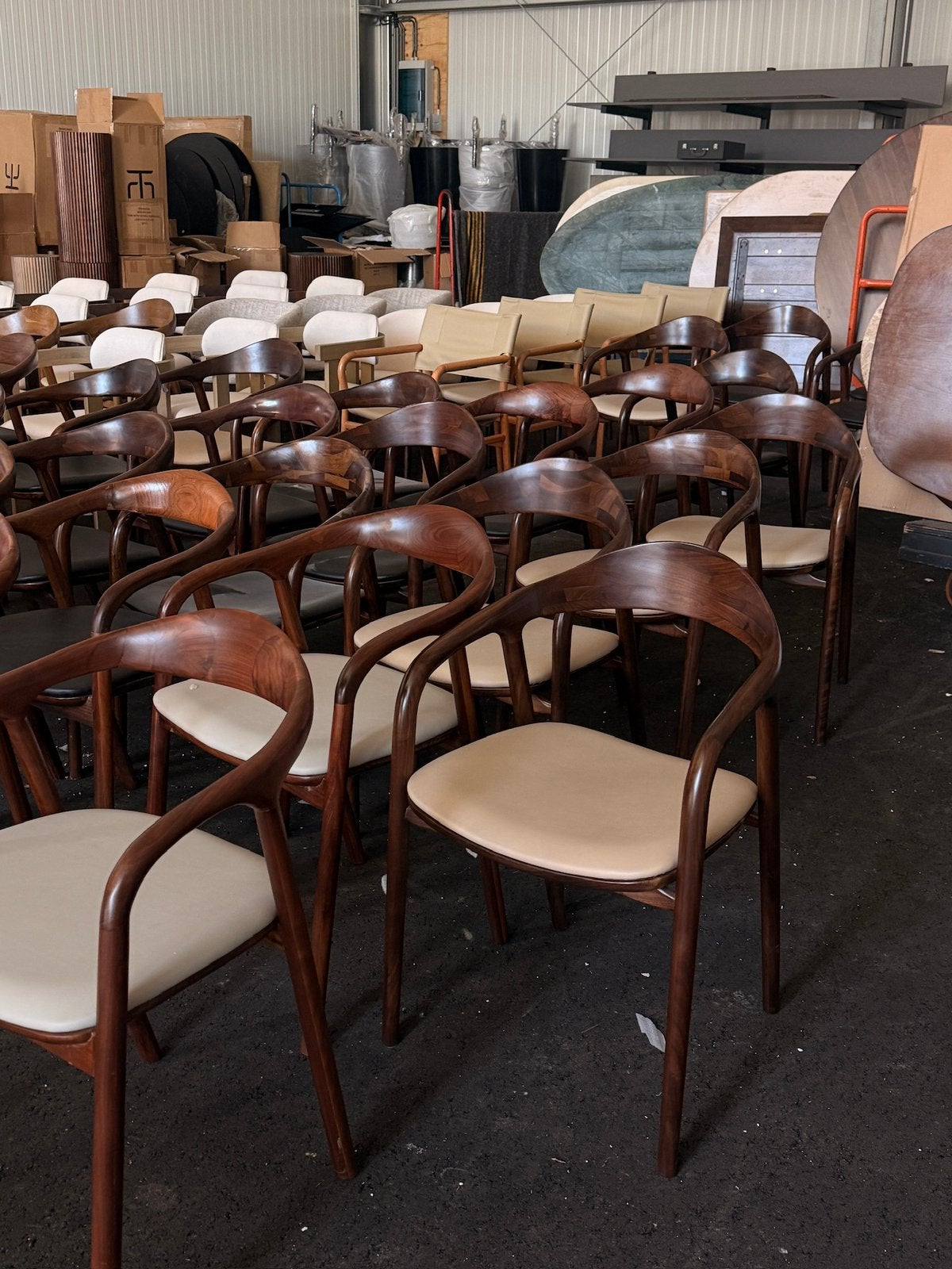 Japandi designer stoelen outlet - walnoothout en eiken, Ophalen, Zo goed als nieuw, Bruin, Vijf, Zes of meer stoelen