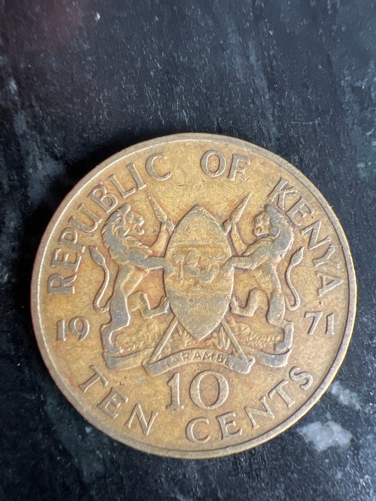 Kenia 10 Cents munt 1971 - Jomo Kenyatta, Ophalen of Verzenden, Overige landen, Losse munt
