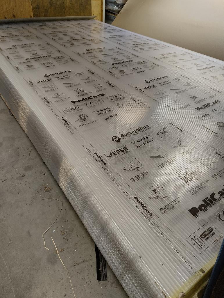 NWE GLASHELDERE POLYCARBONAAT SERREPLAAT 3000x2100x10 mm, Ophalen, Nieuw, Overige materialen, Minder dan 20 mm