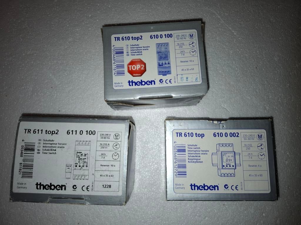 3 tijdkloken theben voor din rail, Ophalen of Verzenden, Nieuw